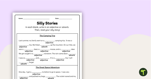 Go to Adjectives and Adverbs Worksheets (Silly Stories) teaching resource