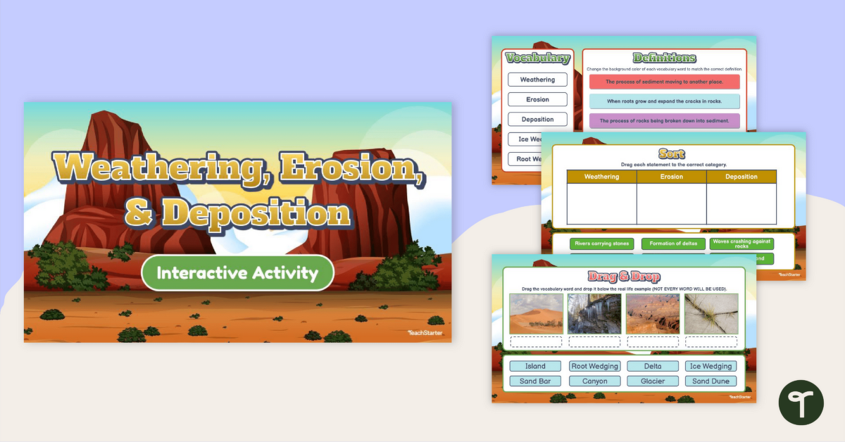 Weathering, Erosion & Deposition Interactive Activity teaching resource