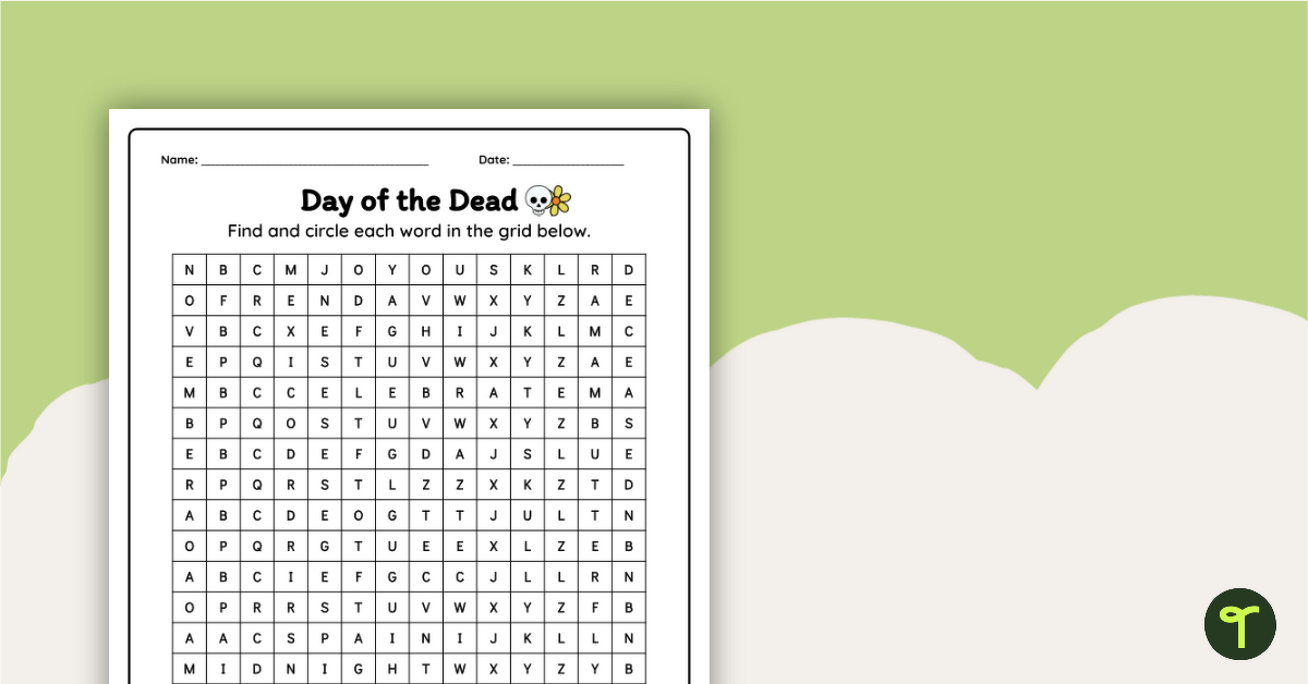 The Day of the Dead Word Search teaching resource