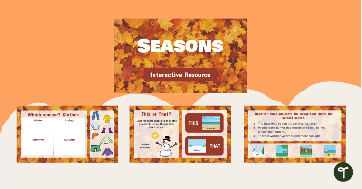 Characteristics of Seasons Interactive Activity teaching resource