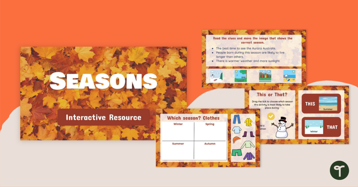 Characteristics of Seasons Interactive Activity teaching resource