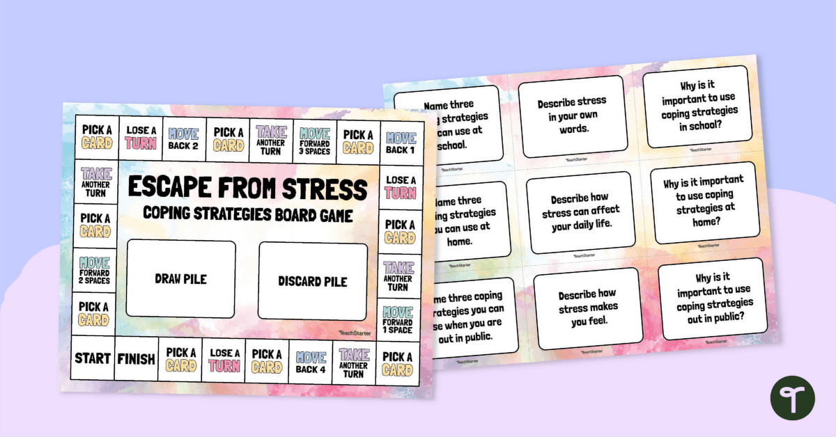 Escape from Stress Board Game teaching resource