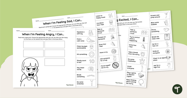 Go to Managing Big Emotions – Cut and Paste Worksheets teaching resource