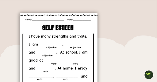 Go to Building Self-Esteem Worksheet teaching resource