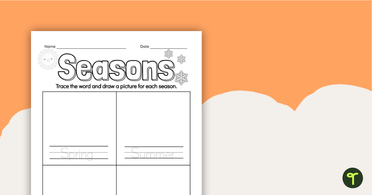 Kindergarten Seasons Worksheet teaching resource