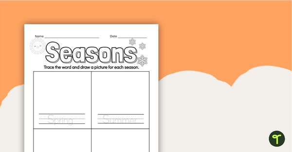 Go to Kindergarten Seasons Worksheet teaching resource