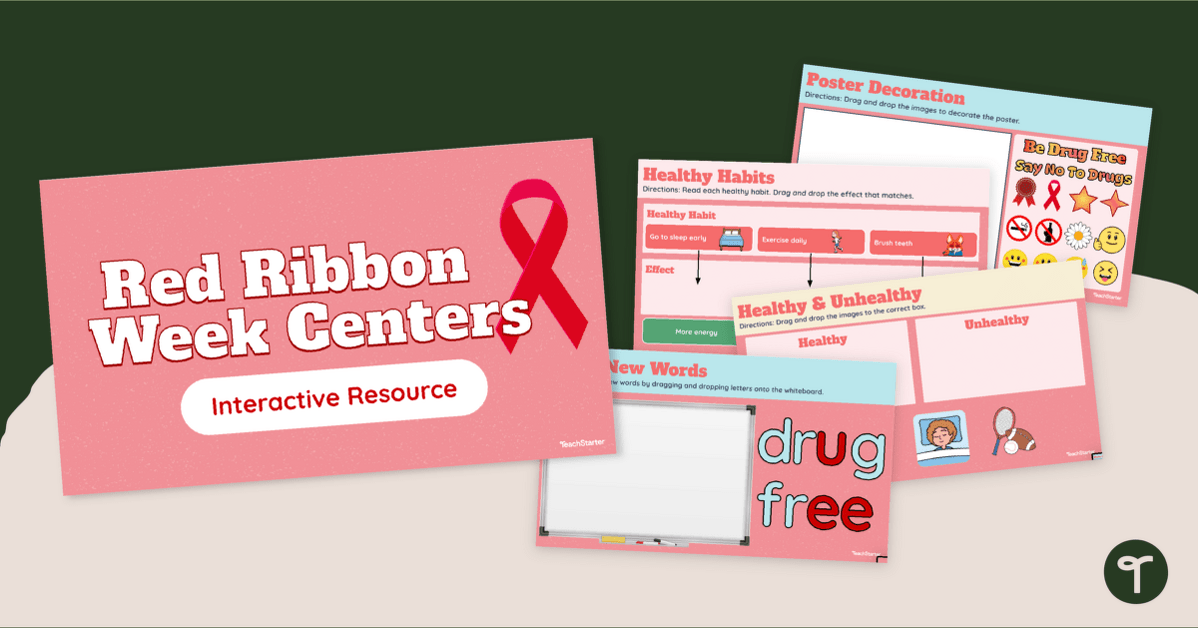 Red Ribbon Week Activity - Digital Centers teaching resource