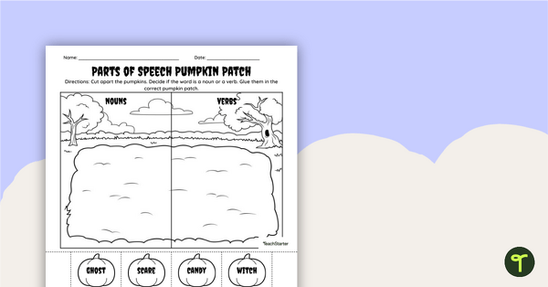 Go to Parts of Speech Worksheet - Halloween Nouns and Verbs teaching resource