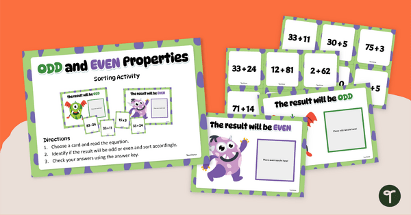 Go to Odd and Even Properties Sorting Activity teaching resource