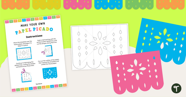 Go to Day of the Dead Decor - Papel Picado Template teaching resource