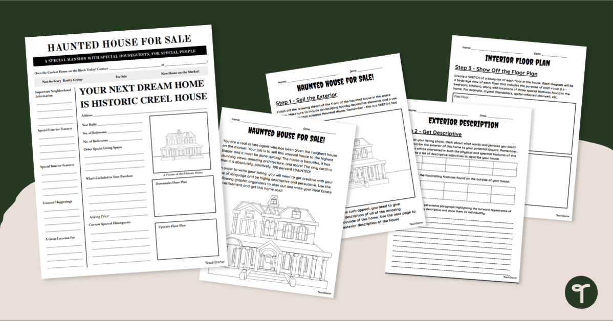 Haunted House for Sale - Creative Writing Activity teaching resource