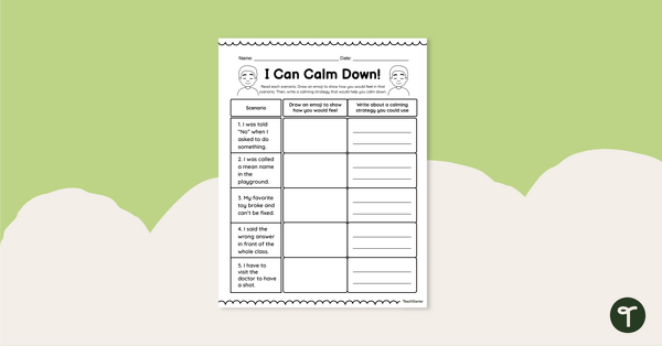 Go to I Can Calm Down! Worksheet teaching resource