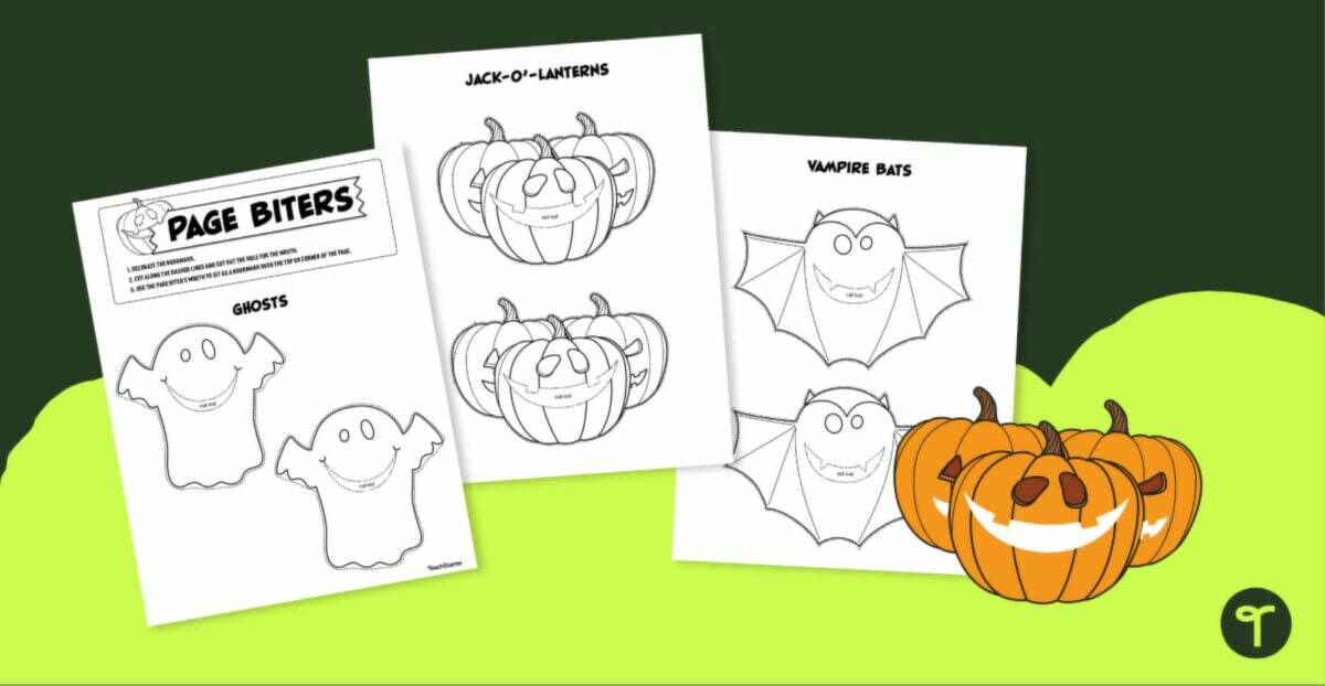 Page Biter Bookmarks – Halloween Printable teaching resource
