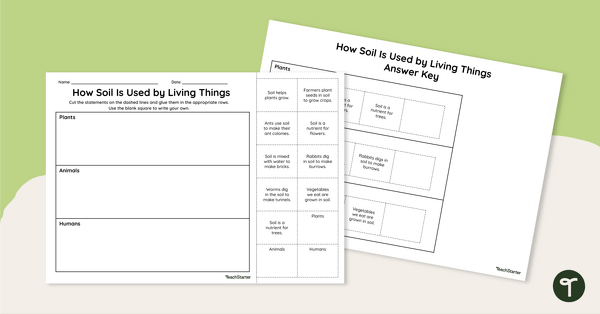 Go to How Soil Is Used by Living Things? Cut and Paste Worksheet teaching resource