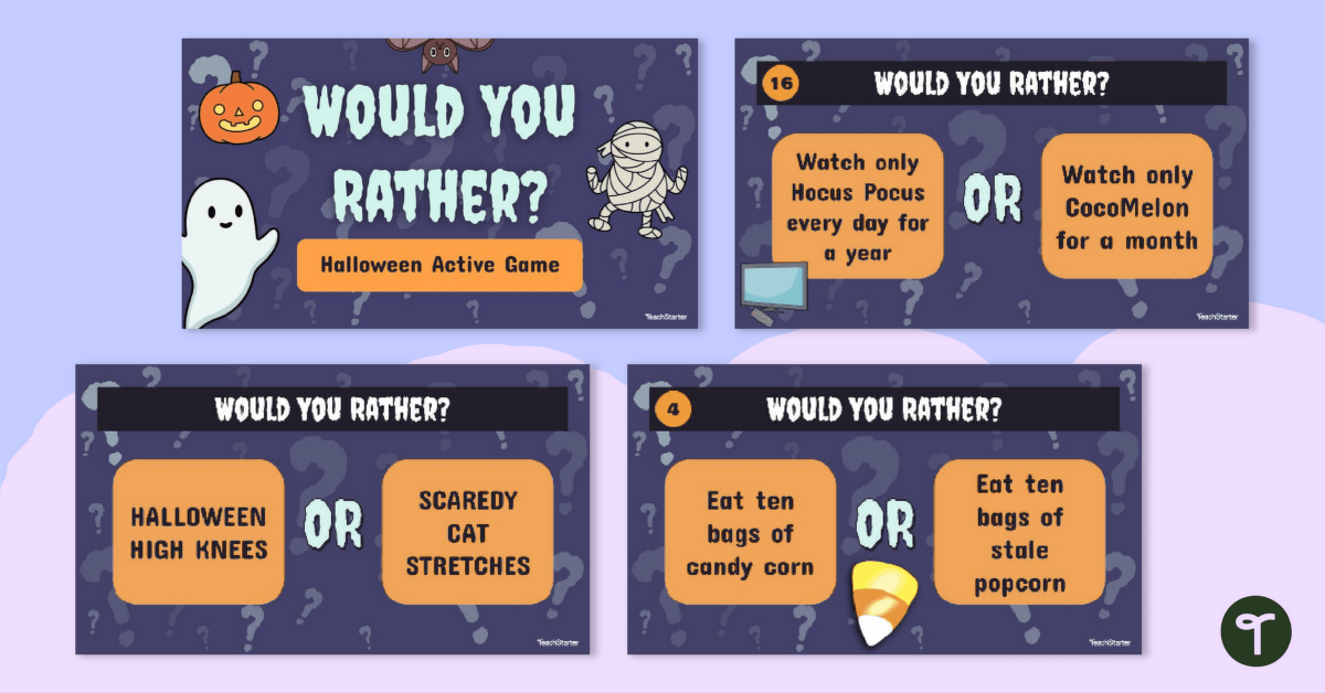 Halloween Would You Rather? Interactive Game teaching resource