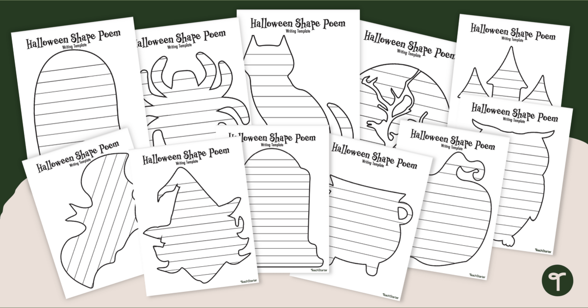 Halloween Shape Poem Templates teaching resource