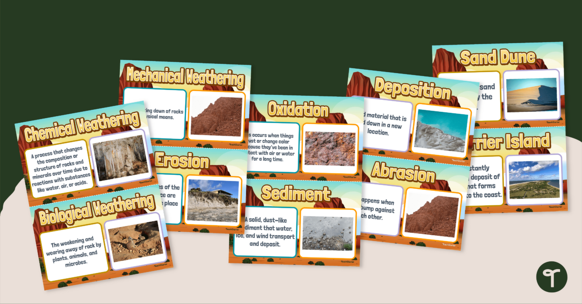 Weathering, Erosion and Deposition Vocabulary Posters teaching resource