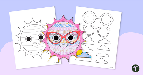 Go to Funky Sun - End of Year Craft Template teaching resource