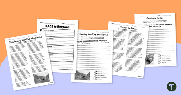 Go to Weathering and Erosion – RACES Writing Strategy Worksheets teaching resource
