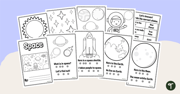 Go to Printable Space Book - Leveled Reader teaching resource