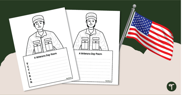 Go to Veterans Day Acrostic Poem Template teaching resource