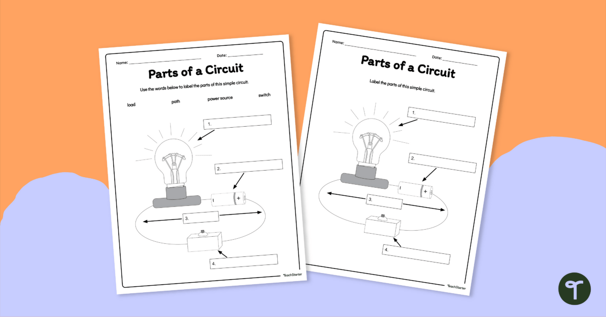 Parts of a Circuit Worksheet teaching resource