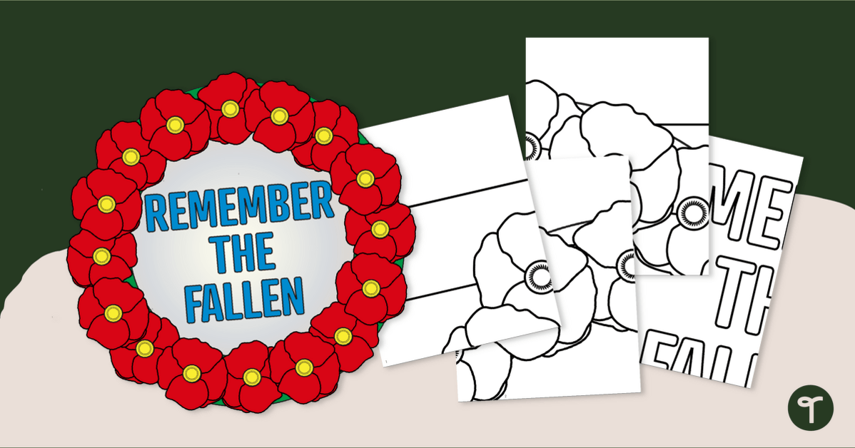 Remembrance Day Art - Group Colouring Poster teaching resource