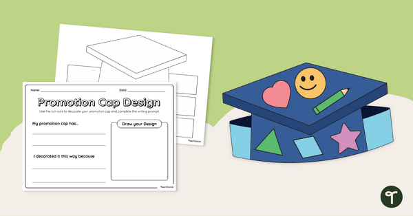 Go to Kindy Graduation Cap Craft Template teaching resource