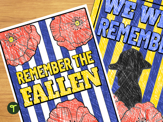 Remembrance Day Colouring Pages teaching resource