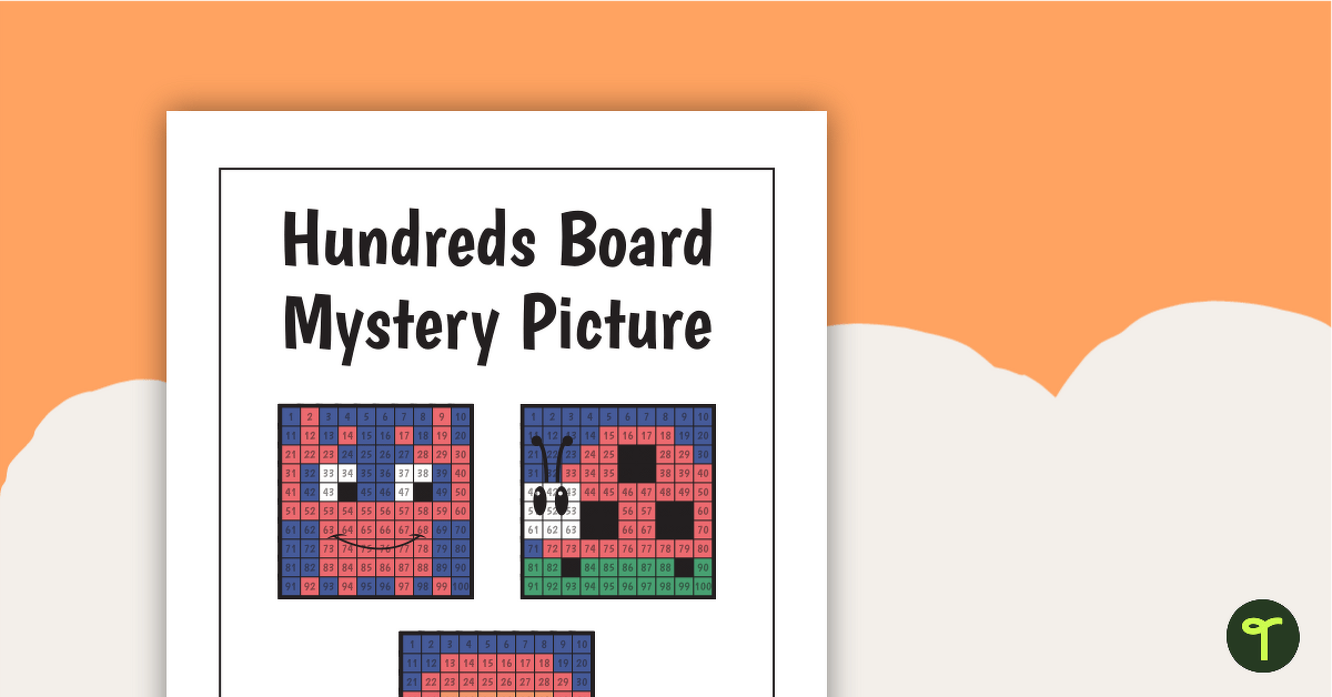 Hundreds Board Mystery Picture Addition Task Cards teaching resource