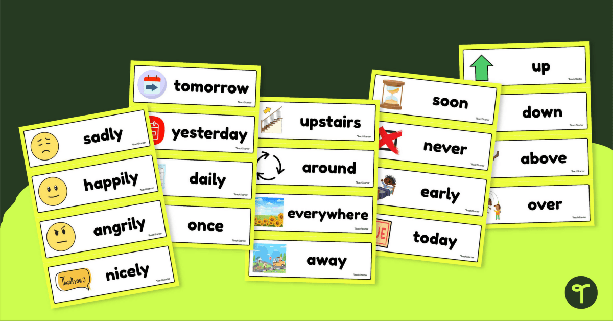 Adverb Vocabulary Cards teaching resource