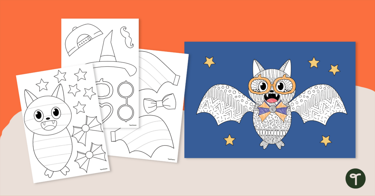 Funky Bat Halloween Craft teaching resource