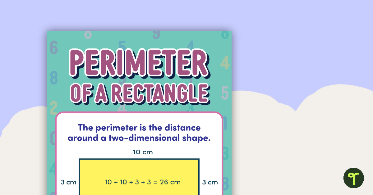 Finding the Perimeter of a Rectangle Poster teaching resource