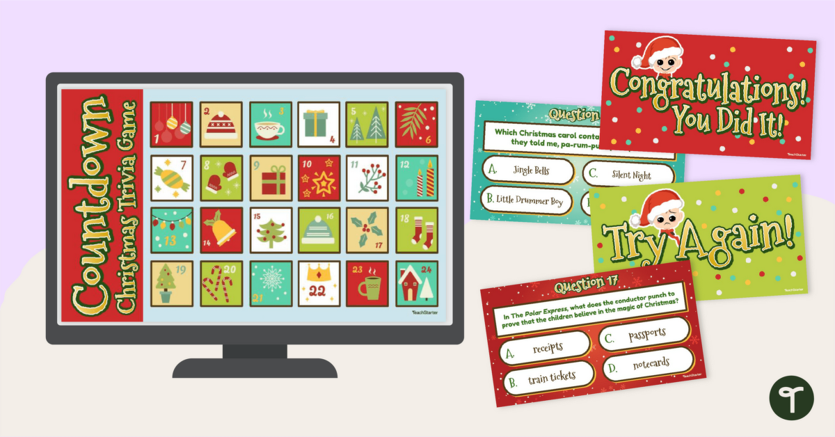 Christmas Trivia Advent Calendar Interactive teaching resource