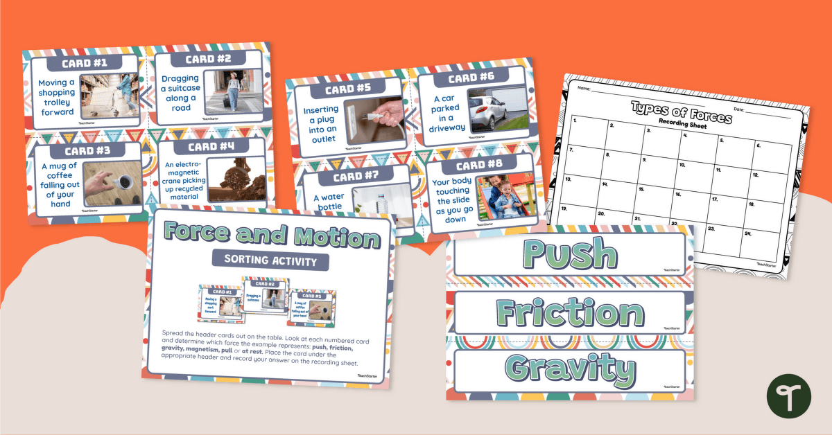 Force and Motion Sorting Activity teaching resource