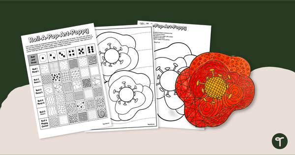 Go to Poppy Craft - Anzac Day Art Template teaching resource