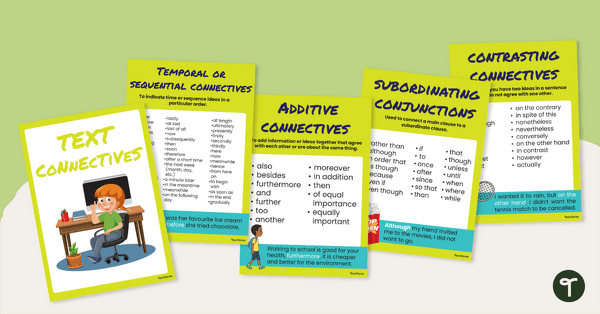 Image of Text Connectives Posters for Upper Primary Students