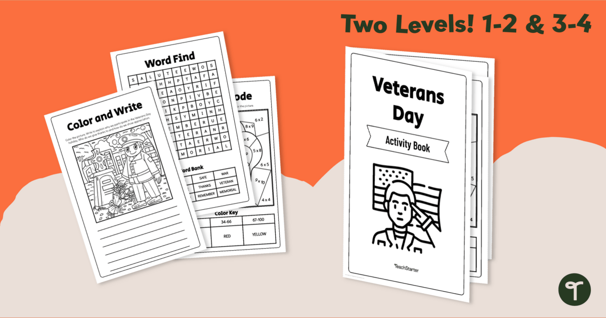 Veterans Day Activity Book - Printable Puzzles and Games teaching resource