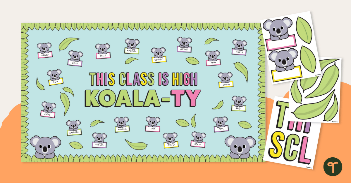 High Koala-ty Back to School Bulletin Board teaching resource
