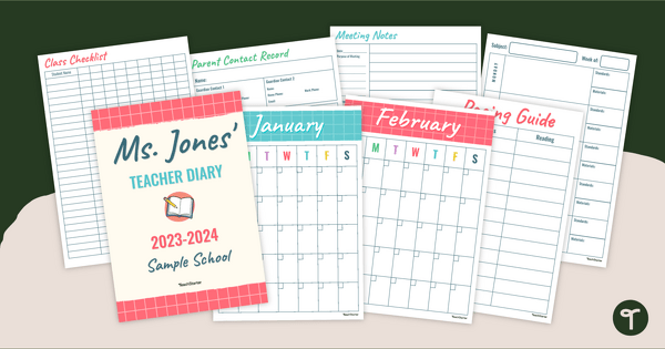 Go to Teacher Tools Editable Teacher Diary teaching resource