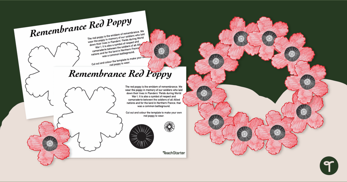 Red Poppy Template | Teach Starter