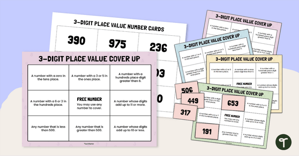 Go to 3-Digit Place Value Cover Up Game teaching resource
