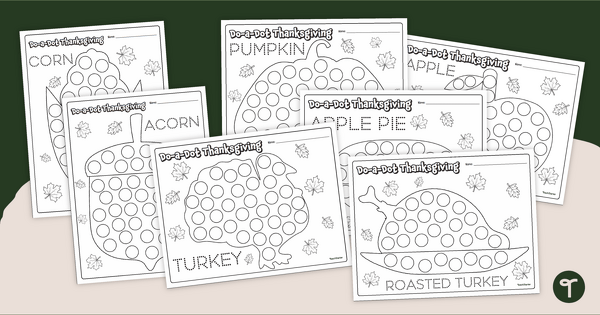 Image of Do-a-Dot Thanksgiving Worksheets for Preschool