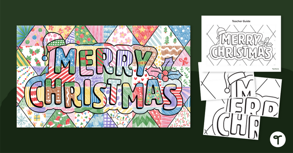 Image of Christmas Collaborative Art Project - Coloring Mural