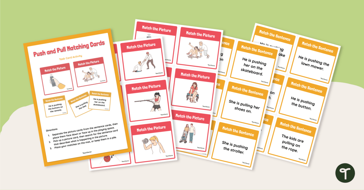 Push and Pull Examples – Matching Game teaching resource