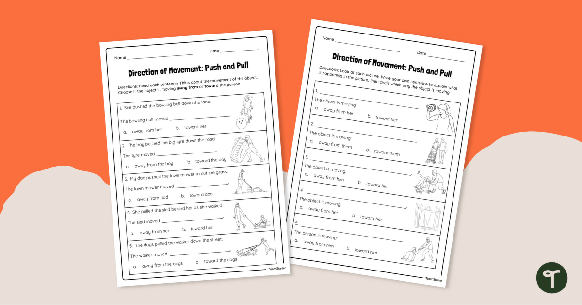 Direction of Force Worksheets teaching resource