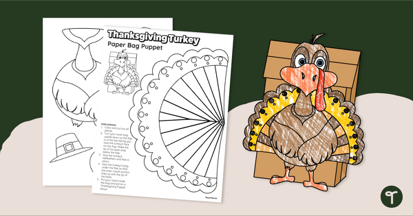 Go to Paper Bag Turkey Craft Template teaching resource