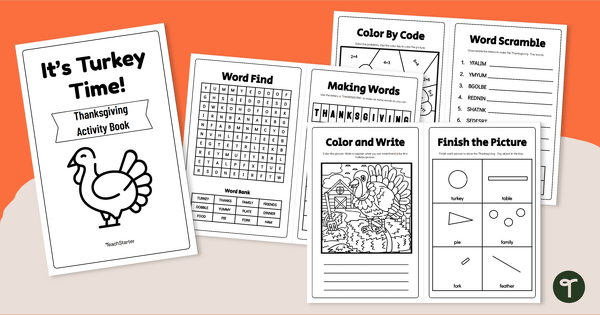 Go to Thanksgiving Puzzles - 1st and 2nd Grade Activity Book teaching resource