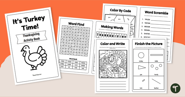 Image of Thanksgiving Puzzles - 1st and 2nd Grade Activity Book