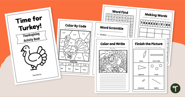 Go to Thanksgiving Puzzle Book - 3rd and 4th Grade teaching resource
